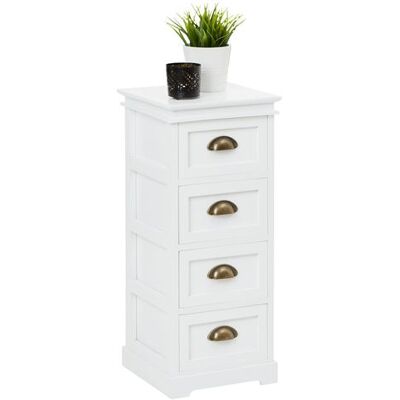 Idimex Chiffonnier LANDHAUS, 4 tiroirs, blanc Blanc - Publicité Idimex Chiffonnier LANDHAUS, 4 tiroirs, blanc Blanc - Publicité