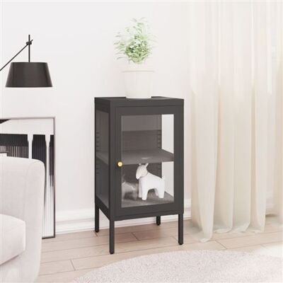 vidaXL - Anthracite Steel and Glass - 38x35x70 cm - Buffet - Publicité vidaXL - Anthracite Steel and Glass - 38x35x70 cm - Buffet - Publicité