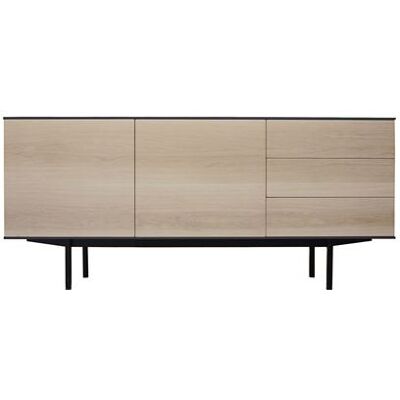 Non communiqué Buffet PIROTAIS chêne blanchi wengé noir et métal 2 portes 3 tiroirs - 180L x 48P Noir - Publicité Non communiqué Buffet PIROTAIS chêne blanchi wengé noir et métal 2 portes 3 tiroirs - 180L x 48P Noir - Publicité