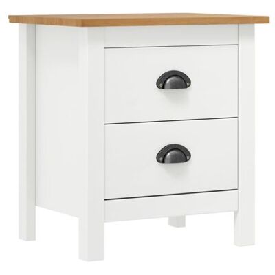 Non communiqué Table de chevet Hill Blanc 46x35x49,5 cm Bois de pin solide blanc et marron miel - Publicité Non communiqué Table de chevet Hill Blanc 46x35x49,5 cm Bois de pin solide blanc et marron miel - Publicité