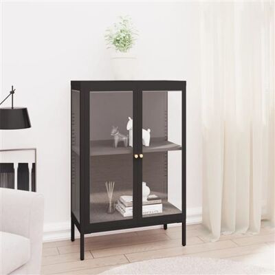 Non communiqué vidaXL Buffet Noir 75x35x105 cm Acier et verre336070 Noir - Publicité Non communiqué vidaXL Buffet Noir 75x35x105 cm Acier et verre336070 Noir - Publicité