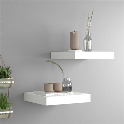 Non communiqué vidaXL Wandschappen zwevend 2 st 23x23,5x3,8 cm MDF wit323803 Blanc - Publicité Non communiqué vidaXL Wandschappen zwevend 2 st 23x23,5x3,8 cm MDF wit323803 Blanc - Publicité