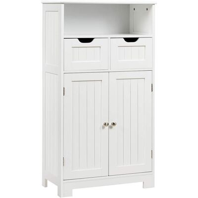 Non communiqué Giantex Meuble de Rangement de Salle de Bain, 2 Tiroirs et 2 Portes, 60 x 30 x 109CM Blanc Blanc - Publicité Non communiqué Giantex Meuble de Rangement de Salle de Bain, 2 Tiroirs et 2 Portes, 60 x 30 x 109CM Blanc Blanc - Publicité