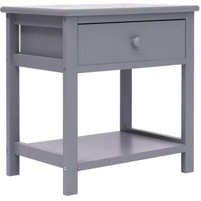 Non communiqué Table de chevet Gris 40x29x42 cm Bois de Paulownia Gris - Publicité Non communiqué Table de chevet Gris 40x29x42 cm Bois de Paulownia Gris - Publicité