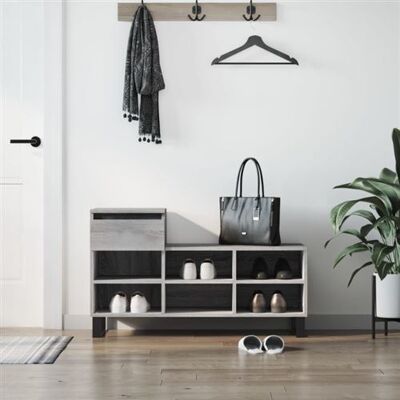 vidaXL Armoire à chaussures gris Sonoma - Rangement à chaussures - Étagère à chaussures - Organisateur à chaussures - Bois d'ingénierie durable - Publicité vidaXL Armoire à chaussures gris Sonoma - Rangement à chaussures - Étagère à chaussures - Organisateur à chaussures - Bois d'ingénierie durable - Publicité