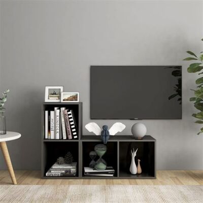 Non communiqué Meubles TV 2 pcs Gris brillant 72x35x36,5 cm Bois d ingénierie Gris - Publicité Non communiqué Meubles TV 2 pcs Gris brillant 72x35x36,5 cm Bois d ingénierie Gris - Publicité