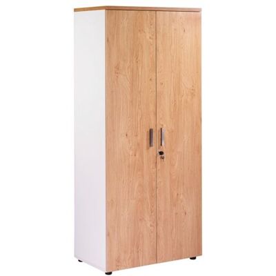 Simmob INEO Blanc - Chêne clair - 2 portes - Armoire - Publicité Simmob INEO Blanc - Chêne clair - 2 portes - Armoire - Publicité