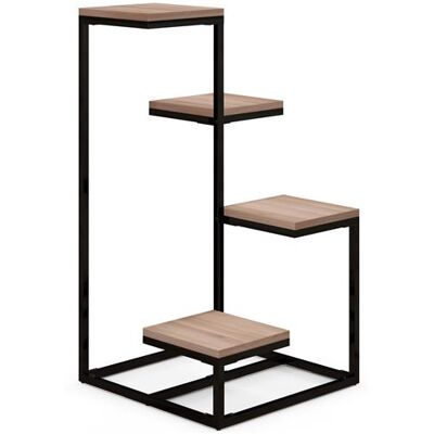 Non communiqué Porte-plantes style industriel 4 étagères - dim. 40L x 40l x 75H cm - acier noir bois sapin verni Beige - Publicité Non communiqué Porte-plantes style industriel 4 étagères - dim. 40L x 40l x 75H cm - acier noir bois sapin verni Beige - Publicité