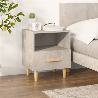 Table de nuit MAISONCHIC - Bois d'eucalyptus, Gris béton - Publicité Table de nuit MAISONCHIC - Bois d'eucalyptus, Gris béton - Publicité