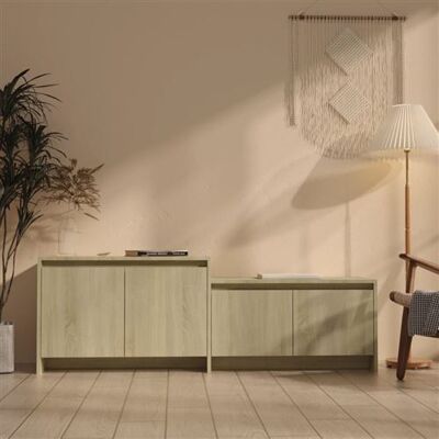 vidaXL - Sonoma Oak - Engineered Wood - Meuble TV - Publicité vidaXL - Sonoma Oak - Engineered Wood - Meuble TV - Publicité