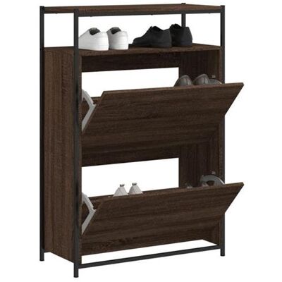 Non communiqué vidaXL Meuble à chaussures chêne marron 75x34x112 cm bois d'ingénierie 840038 Marron - Publicité Non communiqué vidaXL Meuble à chaussures chêne marron 75x34x112 cm bois d'ingénierie 840038 Marron - Publicité