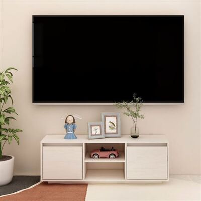 Non communiqué Meuble TV Blanc 110x30x40 cm Bois de pin massif Blanc - Publicité Non communiqué Meuble TV Blanc 110x30x40 cm Bois de pin massif Blanc - Publicité