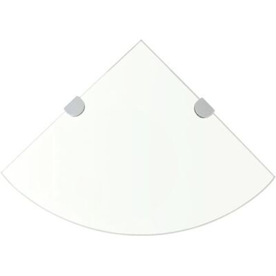 vidaXL Hoekschap met chromen dragers transparant 25x25 cm glas243852 Transparent - Publicité vidaXL Hoekschap met chromen dragers transparant 25x25 cm glas243852 Transparent - Publicité