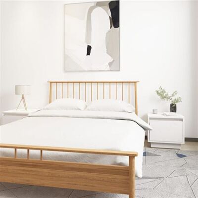 Non communiqué Tables de chevet 2 pcs Blanc 35x34x32 cm Bois de pin solide Blanc - Publicité Non communiqué Tables de chevet 2 pcs Blanc 35x34x32 cm Bois de pin solide Blanc - Publicité