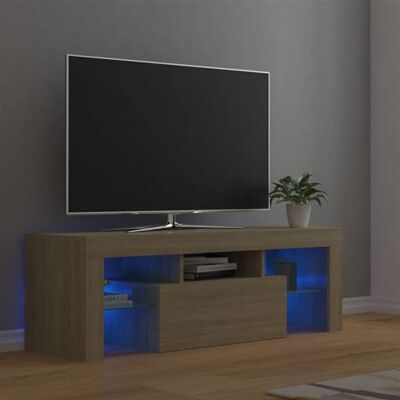 Non communiqué Meuble TV avec lumières LED chêne sonoma 120x35x40 cm Chêne sonoma - Publicité Non communiqué Meuble TV avec lumières LED chêne sonoma 120x35x40 cm Chêne sonoma - Publicité