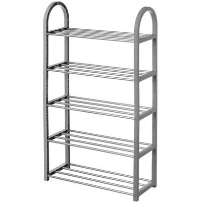 Non communiqué Etagère à chaussures, meuble de rangement coloris chrome/gris - Longueur 50 x Profondeur 19 x Hauteur 82 cm - JUANIO - Gris - Publicité Non communiqué Etagère à chaussures, meuble de rangement coloris chrome/gris - Longueur 50 x Profondeur 19 x Hauteur 82 cm - JUANIO - Gris - Publicité
