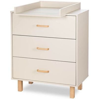 Non communiqué LAURA Commode bébé en bois de hêtre 3 tiroirs Champagne avec plan à langer amovible Champagne - Publicité Non communiqué LAURA Commode bébé en bois de hêtre 3 tiroirs Champagne avec plan à langer amovible Champagne - Publicité