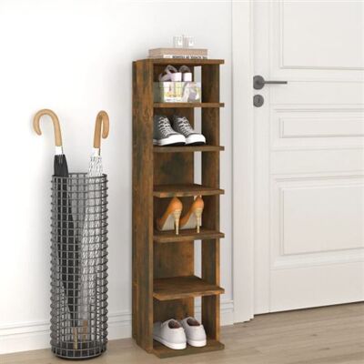 vidaXL Armoire à Chaussures Chêne Fumé - Étagère de Rangement Gain de Place - Publicité vidaXL Armoire à Chaussures Chêne Fumé - Étagère de Rangement Gain de Place - Publicité