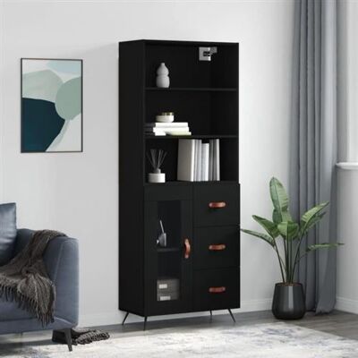 Non communiqué vidaXL Buffet haut Noir 69,5x34x180 cm Bois d'ingénierie 3189478 Noir - Publicité Non communiqué vidaXL Buffet haut Noir 69,5x34x180 cm Bois d'ingénierie 3189478 Noir - Publicité