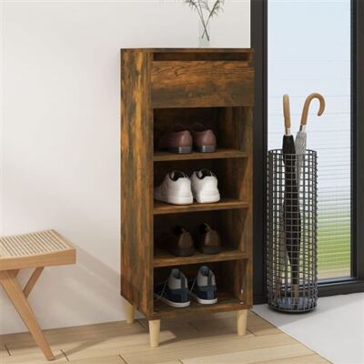 Armoire à chaussures en chêne fumé vidaXL - 40x36x105 cm - Rangement à chaussures - Publicité Armoire à chaussures en chêne fumé vidaXL - 40x36x105 cm - Rangement à chaussures - Publicité