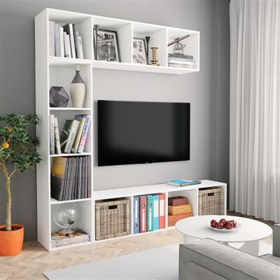 Non communiqué vidaXL 3-delige Boekenkast-/tv-meubelset 180x30x180 cm wit278788 Blanc - Publicité Non communiqué vidaXL 3-delige Boekenkast-/tv-meubelset 180x30x180 cm wit278788 Blanc - Publicité