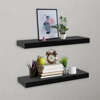 Non communiqué Étagères murales flottantes 2 pcs Noir 40x20x3,8 cm Noir - Publicité Non communiqué Étagères murales flottantes 2 pcs Noir 40x20x3,8 cm Noir - Publicité