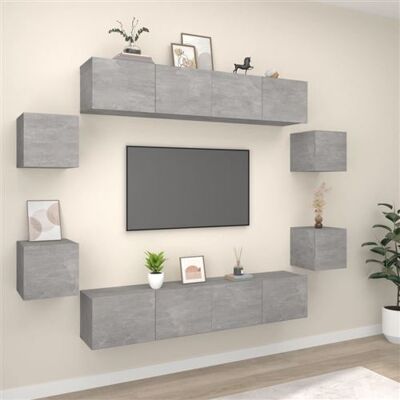Non communiqué vidaXL Ensemble de meubles TV 8 pcs Gris béton Bois d'ingénierie Gris - Publicité Non communiqué vidaXL Ensemble de meubles TV 8 pcs Gris béton Bois d'ingénierie Gris - Publicité