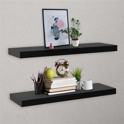 Non communiqué Étagères murales flottantes 2 pcs Noir 100x20x3,8 cm Noir - Publicité Non communiqué Étagères murales flottantes 2 pcs Noir 100x20x3,8 cm Noir - Publicité