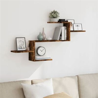 Non communiqué vidaXL Étagère murale chêne fumé 104x15x49 cm bois d'ingénierie 853204 Marron - Publicité Non communiqué vidaXL Étagère murale chêne fumé 104x15x49 cm bois d'ingénierie 853204 Marron - Publicité