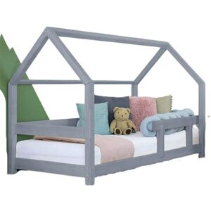 Non communiqué Lit cabane TERY gris 80x180cm Marron - Publicité Non communiqué Lit cabane TERY gris 80x180cm Marron - Publicité