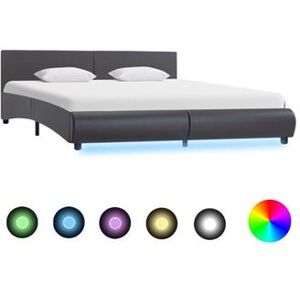 Non communiqué Cadre de lit avec LED sans matelas Gris Similicuir 180x200 cm Gris - Publicité Non communiqué Cadre de lit avec LED sans matelas Gris Similicuir 180x200 cm Gris - Publicité
