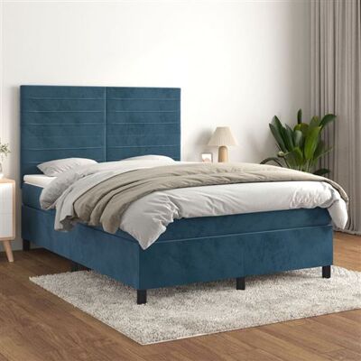 Non communiqué vidaXL Boxspring met matras fluweel donkerblauw 140x200 cm3143089 Bleu - Publicité Non communiqué vidaXL Boxspring met matras fluweel donkerblauw 140x200 cm3143089 Bleu - Publicité