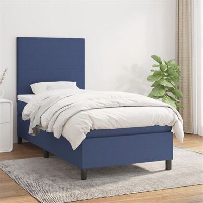 Non communiqué vidaXL Boxspring met matras stof blauw 90x200 cm3141591 Bleu - Publicité Non communiqué vidaXL Boxspring met matras stof blauw 90x200 cm3141591 Bleu - Publicité