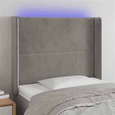 Tête de lit en velours gris clair avec LED - Maisonchic - Publicité Tête de lit en velours gris clair avec LED - Maisonchic - Publicité
