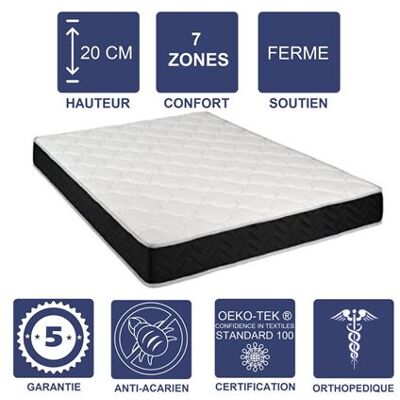 Non communiqué Matelas Latex 80 Kg/m3 + Aertech+ 35 Kg/m3 140x190 x 20 cm Ferme + Oreiller Visco 7 Zones de Confort - Très Respirant - Publicité Non communiqué Matelas Latex 80 Kg/m3 + Aertech+ 35 Kg/m3 140x190 x 20 cm Ferme + Oreiller Visco 7 Zones de Confort - Très Respirant - Publicité