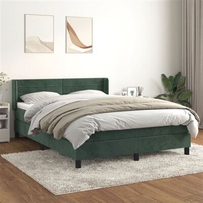 Lit en Velours Vert Foncé Vidaxl - Tête de Lit Réglable - Matelas à Ressorts Ensachés - Publicité Lit en Velours Vert Foncé Vidaxl - Tête de Lit Réglable - Matelas à Ressorts Ensachés - Publicité