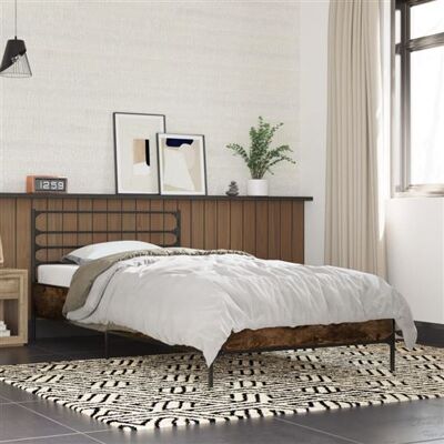 Non communiqué vidaXL Bedframe bewerkt hout en metaal gerookt eikenkleurig 100x200 cm845589 Marron - Publicité Non communiqué vidaXL Bedframe bewerkt hout en metaal gerookt eikenkleurig 100x200 cm845589 Marron - Publicité