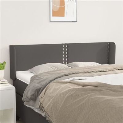 vidaXL Tête de Lit en Similicuir Gris avec Oreilles 147x16x78/88 cm - Tête de lit - Publicité vidaXL Tête de Lit en Similicuir Gris avec Oreilles 147x16x78/88 cm - Tête de lit - Publicité