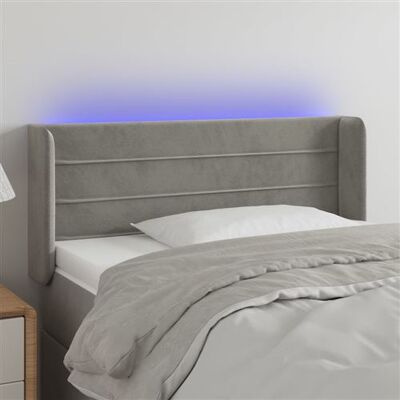 Tête de lit grise en velours avec LED - MAISONCHIC - Publicité Tête de lit grise en velours avec LED - MAISONCHIC - Publicité