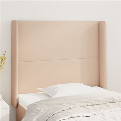 vidaXL Tête de lit avec oreilles Cappuccino 103x16x118/128cm Simili Cuir - Tête de lit - Publicité vidaXL Tête de lit avec oreilles Cappuccino 103x16x118/128cm Simili Cuir - Tête de lit - Publicité