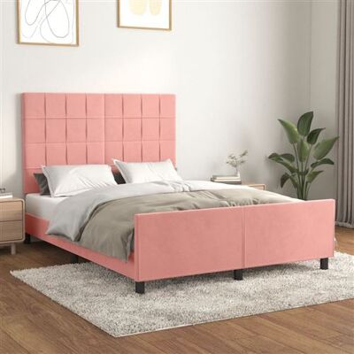 vidaXL Cadre de lit en Velours Rose 140x200 cm - Lit - Publicité vidaXL Cadre de lit en Velours Rose 140x200 cm - Lit - Publicité