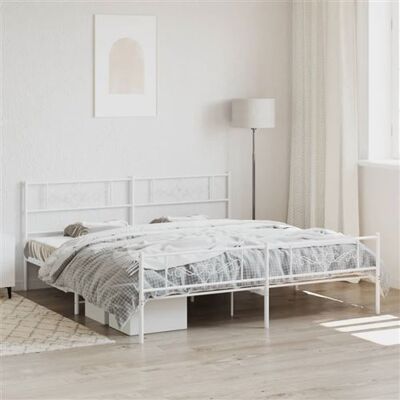 Maisonchic Structure de lit métal 200x200cm - Blanc - Publicité Maisonchic Structure de lit métal 200x200cm - Blanc - Publicité
