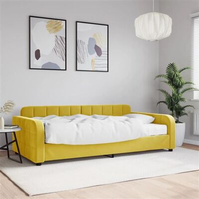 vidaXL Canapé-Lit avec Matelas - Jaune 100x200cm - Publicité vidaXL Canapé-Lit avec Matelas - Jaune 100x200cm - Publicité