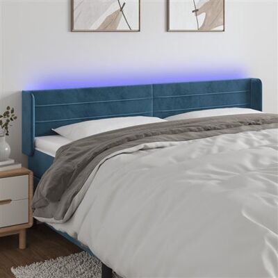 Vidaxl - Tête de lit avec LED, Velours Bleu Foncé, 203x16x78/88 cm - Publicité Vidaxl - Tête de lit avec LED, Velours Bleu Foncé, 203x16x78/88 cm - Publicité