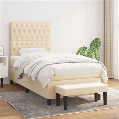 Non communiqué vidaXL Boxspring met matras stof crÃmekleurig 100x200 cm3136818 Blanc - Publicité Non communiqué vidaXL Boxspring met matras stof crÃmekleurig 100x200 cm3136818 Blanc - Publicité