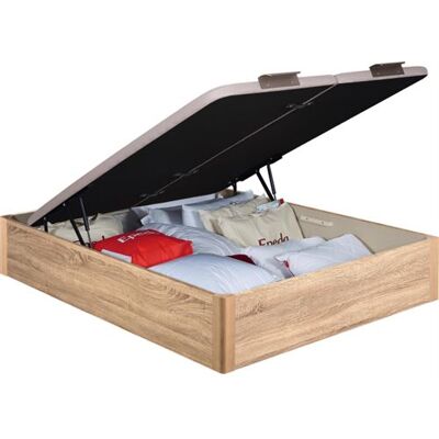Non communiqué Sommier Lit Coffre Epeda Aurore - Chêne 140x190 Marron - Publicité Non communiqué Sommier Lit Coffre Epeda Aurore - Chêne 140x190 Marron - Publicité