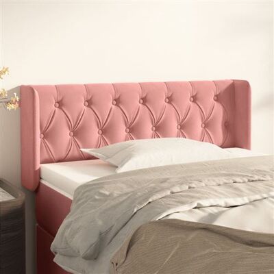 vidaXL Tête de lit avec oreilles Rose - Sommier 103x16x78/88 cm - Publicité vidaXL Tête de lit avec oreilles Rose - Sommier 103x16x78/88 cm - Publicité