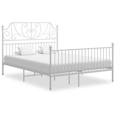 Cadre de lit en métal blanc vidaXL 140x200 cm Mobilier de chambre - Publicité Cadre de lit en métal blanc vidaXL 140x200 cm Mobilier de chambre - Publicité