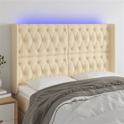 Tête de lit LED Crème vidaXL - Réglable, Lumières Colorées - Design Moderne - Publicité Tête de lit LED Crème vidaXL - Réglable, Lumières Colorées - Design Moderne - Publicité