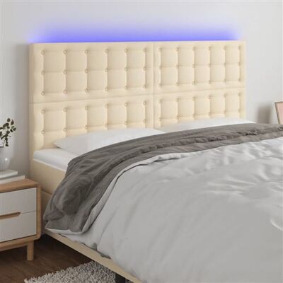 Chevet avec LED crème - Tête de lit à LED moderne - Publicité Chevet avec LED crème - Tête de lit à LED moderne - Publicité